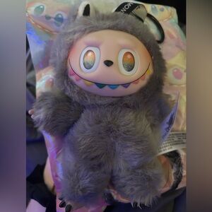 Gray Furry Monster Plush Keychain • Cute Clip-On Collectible